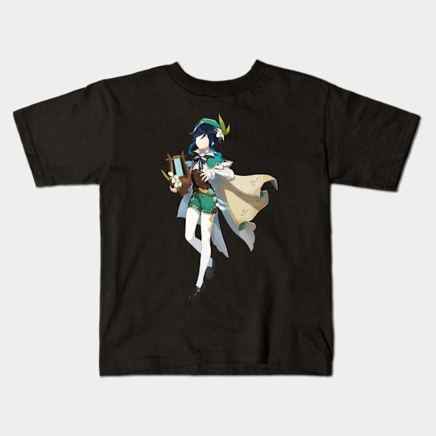 Genshin Impact Venti Kids T-Shirt by Rendigart